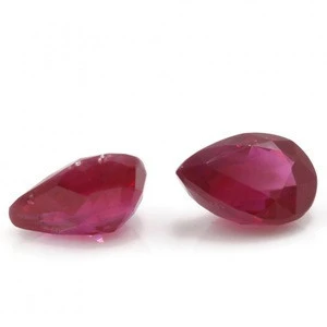Hot Sale China hong kong loose diamond pear shape ruby gemstone for ring
