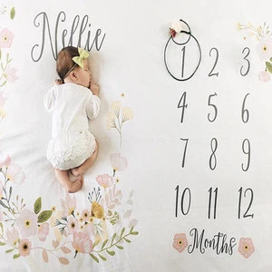 Hot sale customization beautiful photography props monthly baby milestone blanket