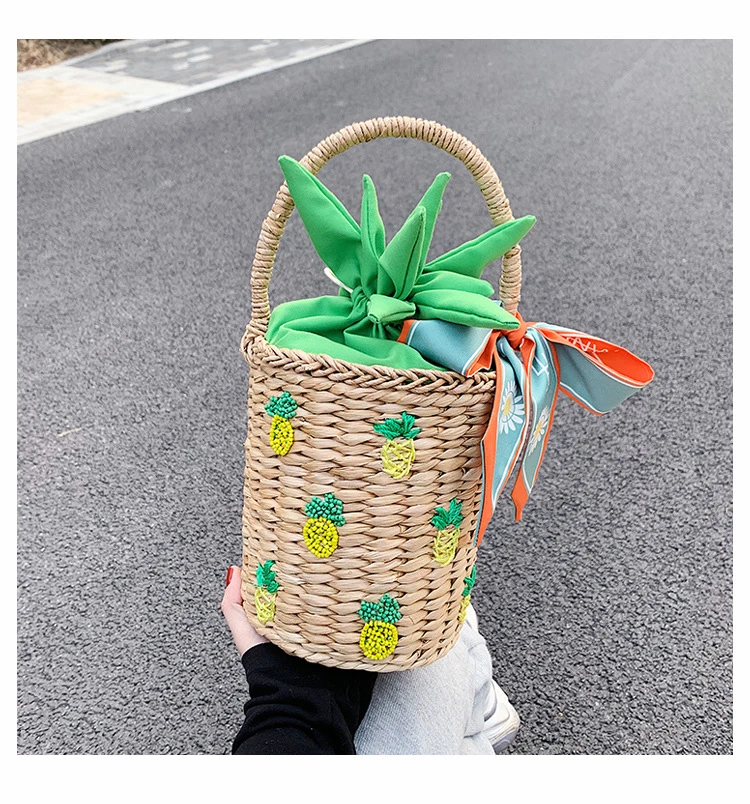 Hot Sale Fashion Cheap Price women scarves tote hand bag summer holiday straw beach 2021 new design weave basket bags