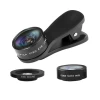 Hot sale fisheye lens wide-angle macro 3 in 1 universal clip-on camera mobile phone lens