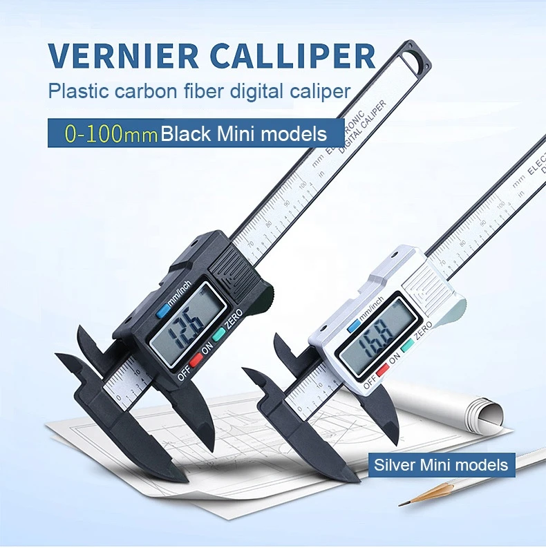 Hot sale high quality black mini 0-100mm digital display vernier caliper