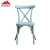 Import Hot sale high quality vintage stackable wooden like metal cross back x modern dining chair from China
