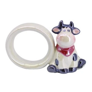 hot sale new design cow shape ceramic napkin holder