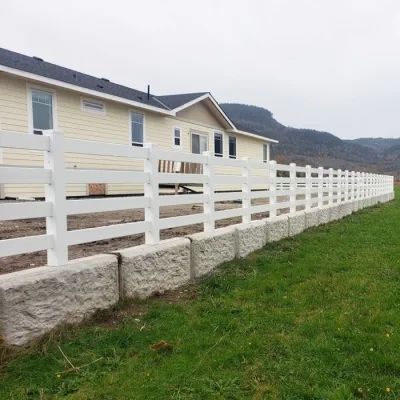 Hot Sale PVC Post and Rail Fence, 4 Rail Vinyl Horse Fence, Plastic PVC Ranch Fence