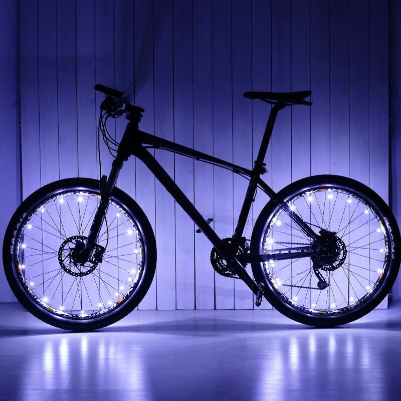 Hot Sales Colorful waterproof USB Rechargeable Bike Wire String Flashlight Warning LED Bicycle Wheel Light Shenzhen Factory