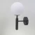 Import hot sales modern indoor led  white glass ball wall lamp for home from China
