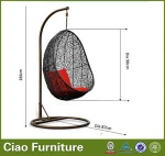 Hot sell outdoor swing garden iron rattan hammock