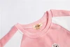 Hot selling good quality kids knitted birds pattern baby girl sports clothing