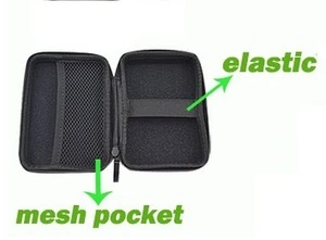 Hot selling good quality low price factory MP3 Earphone Pod traveling EVA carrier electronical bag /case with mesh pocket