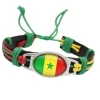 Hot Selling National Flag Leather Country Bracelet Braided Wholesale Bracelet World Soccer Cup Fans Souvenir