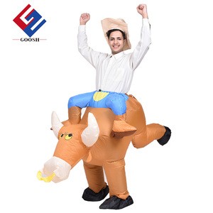 Hot selling ride me adult custom inflatable costumes walking mascot inflatable bull costumes