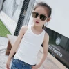 Hot selling simple style girls soft fabric o-neck summer casual vest waistcoat