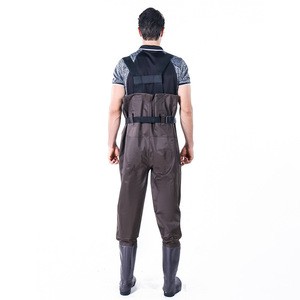 Hot Selling Waterproof Breathable Nylon Waders Hunting Bootfoot Safty Chest Pants Suit With Fishing Boots And Wading Belt