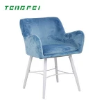 Hot selling Wooden Legs Frame Fabric armrest dining chair
