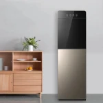 Household and commercial vertical down bucket water dispensers, chillers, and water heaters