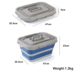 Household Rectangle TPR Plastic High Quality Silicone Box Car Folding Storage Basket Fishing bucket Folding bucket