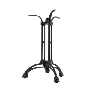 Industrial Black  Pedestal Design Black  Pedestal chrome pedestal  Cast Iron  nature travertine top  Dining Metal Table leg