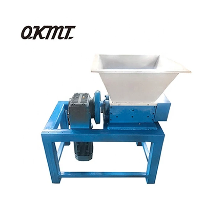 Industrial crushing paper tire cardboard coconut waste metal small double shaft shredder crusher machine