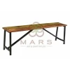Industrial Vintage Style Mango Wooden Top Iron Bench With Black Powder Coated Finish