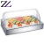 Import Japanese sushi supply oblong counter top acrylic cover stainless steel tray plate case buffet cool keep fresh food display stand from China