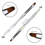 Jieniya Newest Holographic Crystal Handle Acrylic Oval Nail Art Gel Brush