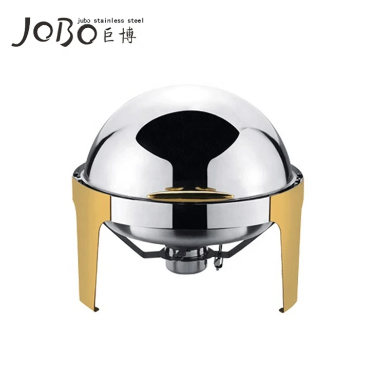 JOBO top quality hotel restaurant round design stainless steel buffet service dish chafing dish chafer dishes food warmer