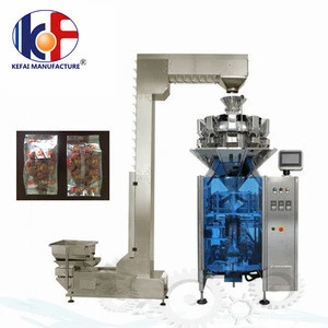 KEFAI New design four or ten heads weigher full automatic weighing dry food packing machine/pillow bag packaging machine