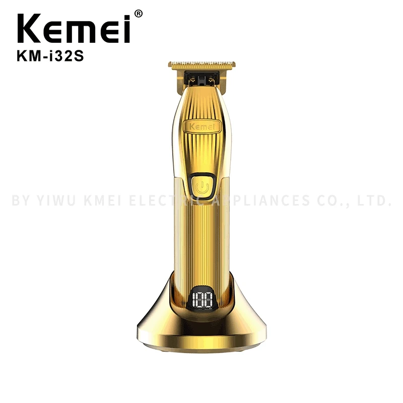 Kemei KM-i32S Household metal electric hair clipper LED display hair clipper with charging base professional hair trimmer