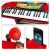 Import Kids Baby Electronic With Chair Microphone Musical Instrument Set Mini Music Plastic Toy Piano from China