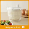 Kitchen appliance tool and Mixing maker disassembly type quick dry plastic salad spinner with bowl with compact made in Japan