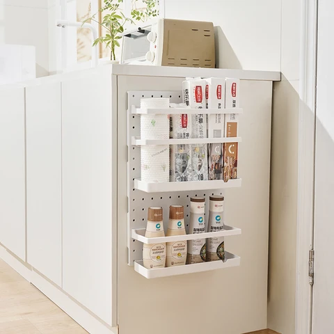 Buy Kitchen Pantry Storage Pegboard Wall Mount Organizer Spice Flasks ...