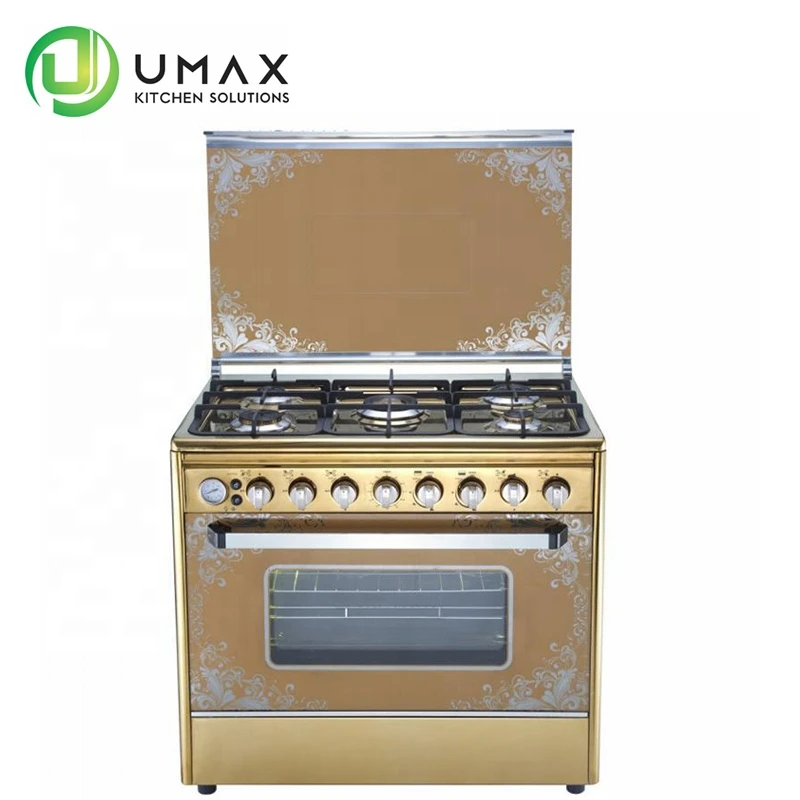 Kitchen stainless steel professional gas range 4 burners free standing gas cooker oven