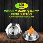 LANBOO 40mm Metal Push Button Switch LED Momentary/latching Car Switches Reset/lock Fixation on OFF 1NO1NC 2NO2NC