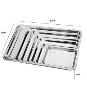 Large quality Stainless steel 2cm depth Stainless Steel buffet Tray meat tray serving tray