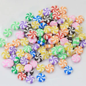 Latest Beads Design 12MM Polymer Clay Small Peppermint Starlight Mint Candy Cabochons Craft  Christmas  Supplies