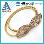 leaf shape buckle elastic dress gold Metal belt