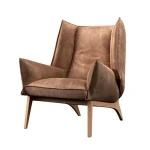 Leisure Living Room Fabric Wooden Sofa Chair Modern Designer's classic solid wood armchair, living room, single sofa