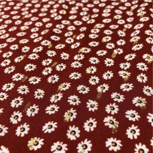 Little daisy  Design New trend Rayon Metal  Cutting print Fabric for ladys dress