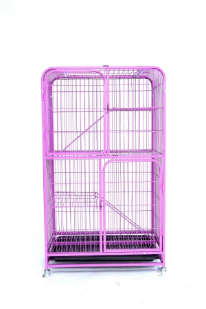 Lockable rolling cage container cart / security recycle metal storage wire cat cage with wheels/cat villa