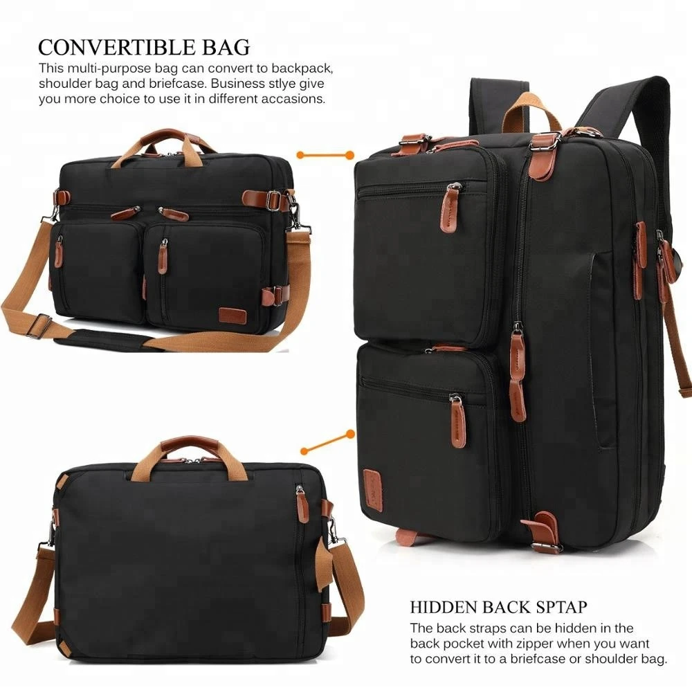 Lokass Waterproof Convertible Custom Tote Backpack Fit 17.3 Inch Laptop Messenger Bag Laptop Briefcase