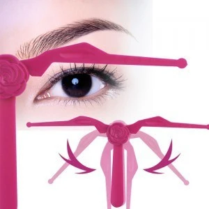 Lovbeauty OEM Microblading Stencils Brow Removable Ruler Rose Red Plastic Callipers Eyebrow Design Helper