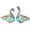 Lovely Glass Crystal Swan Model Clear Cute Crafts For Wedding Gifts