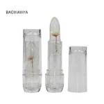 LOW MOQ OEM ODM Hot Original Temperature Color Change Transparent Make Up Clear Jelly Lipstick Moisturizing Flower Lip Balm