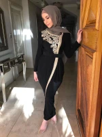LSM265 Embroidery Beading Abaya Wholesale Muslim Long Dress Women Islamic Clothing