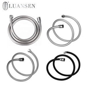 Luansen braided  inlet pipe plug 304stainless steel plumbing shower hose  with chrome plated
