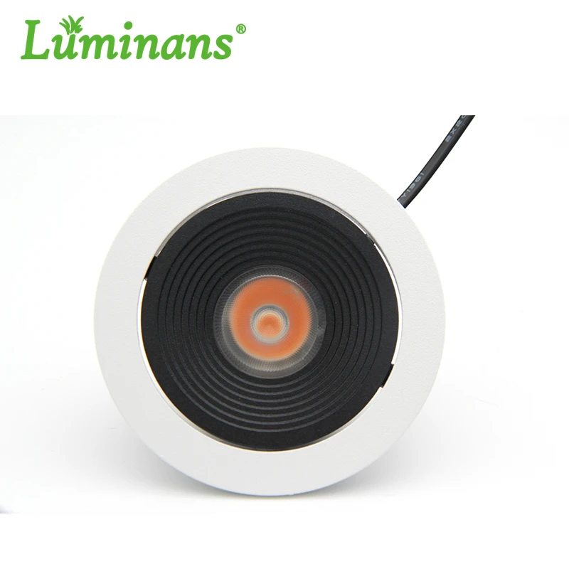Luminans European standard 8w black bathroom spring clips led cob recessed downlight