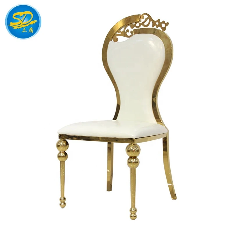 Luxury Banquet Stainless Steel Chair Golden Wedding Event Party Chair