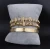 Import Luxury CZ diamond gold crown charm stainless steel Roman numeral bangle custom logo elastic bracelet set for men women from China