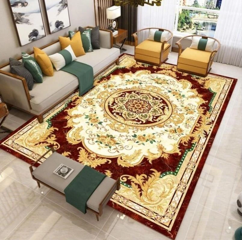 Luxury Design Wool New Zealand European Style Hand Tufted Persian Area Rug Living Room Carpet Bedroom Parlor Home Decor