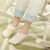 Luxury fuzzy women socks fluffy macaron anti-skid glue household hosiery